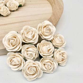 Mulberry Paper Flowers - Chelsea Roses 35mm  - Ivory