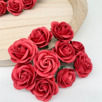 Mulberry Paper Flowers - Chelsea Roses 35mm  - Red