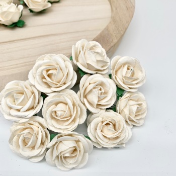 Mulberry Paper Flowers - Chelsea Roses 35mm  - White