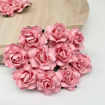 Mulberry Paper Flowers - Cottage Roses 30mm  - Baby Pink