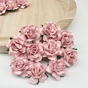 Mulberry Paper Flowers - Cottage Roses 30mm  - Rose Pink