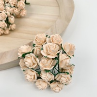 <!--008--> Mulberry Paper Open Roses - Pale Peach 10mm 15mm 20mm 25mm