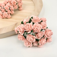 <!--022--> Mulberry Paper Open Roses - Pale Pink 10mm 15mm 20mm 25mm