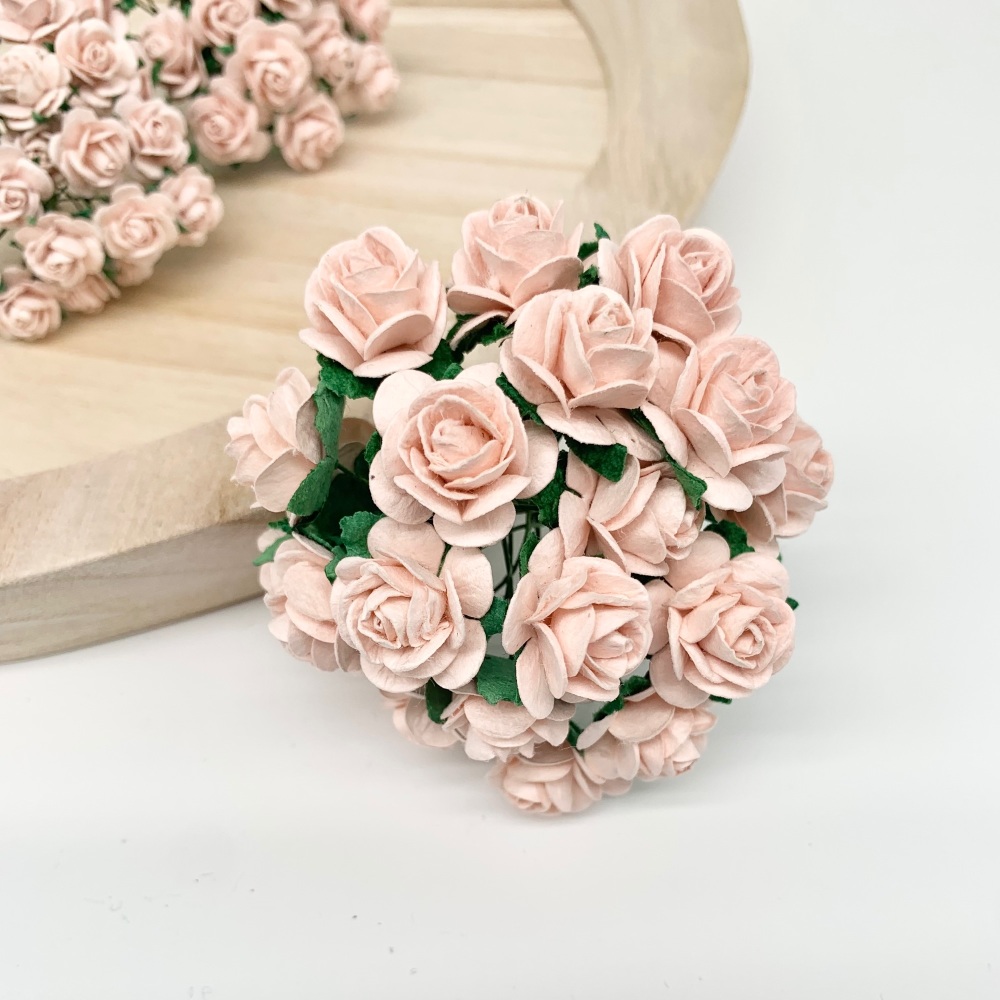 <!--023--> Mulberry Paper Open Roses - Pink Mist 10mm 15mm 20mm 25mm