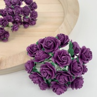 <!--027--> Mulberry Paper Open Roses - Purple 10mm 15mm 20mm 25mm