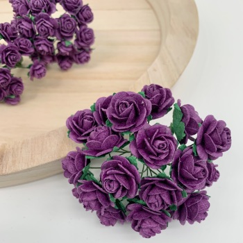  Mulberry Paper Open Roses - Purple 10mm 15mm 20mm 25mm