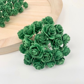  Mulberry Paper Open Roses - Olive Green 10mm 15mm 20mm 25mm
