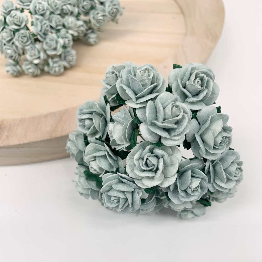 <!--044--> Mulberry Paper Open Roses - Light Silver 20mm