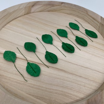 GREEN MULBERRY PAPER ROSE LEAVES - 30mm