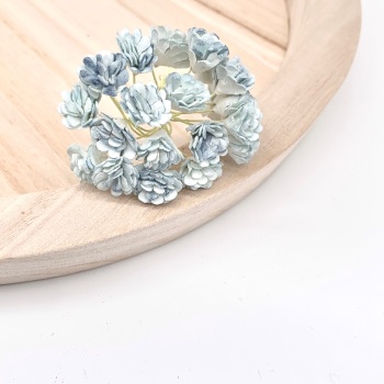 Mulberry Paper Flowers - Gypsophila - Two Tone Antique Blue
