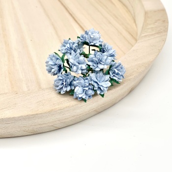 Mulberry Paper Flowers - Aster Daisies - Baby Blue