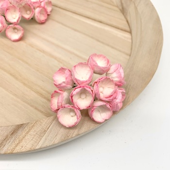 Mulberry Paper Flowers - Buttercups  - Two Tone Baby Pink