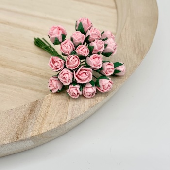 Mulberry Paper Flowers - 8mm Rose Buds  - Baby Pink
