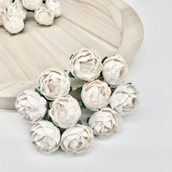Mulberry Paper Flowers - Peonies  - White