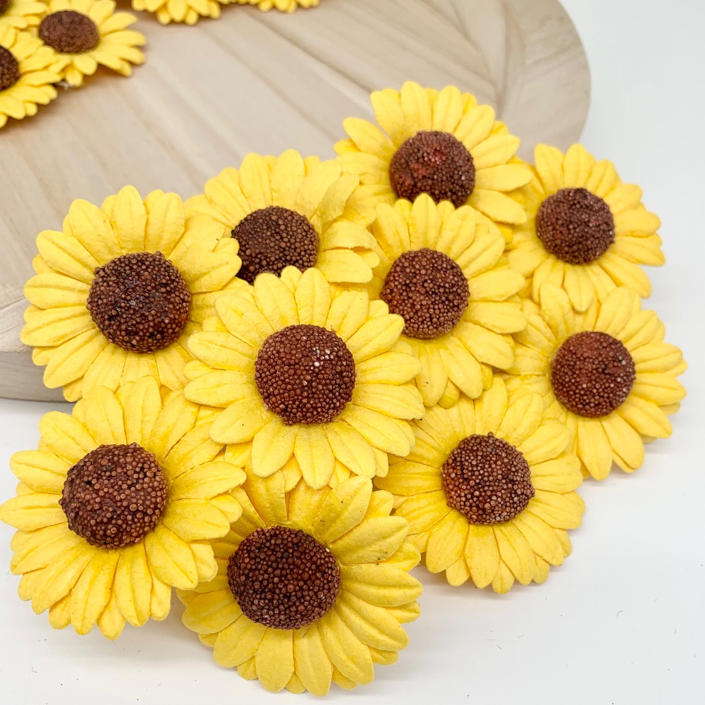 <!--015--> Mulberry Paper Flowers  - Sunflowers