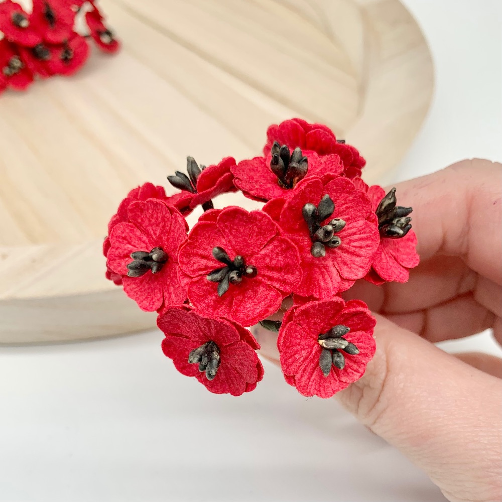 <!--015--> Mulberry Paper Flowers  - Poppies
