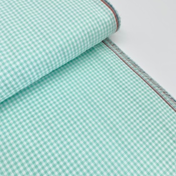 100% Yarn Dyed Cotton 1/8" Gingham - Mint