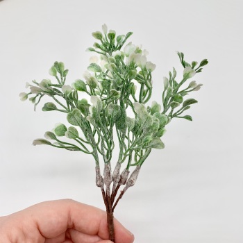 Artificial Foliage Stems - White Tipped Heart Leaf