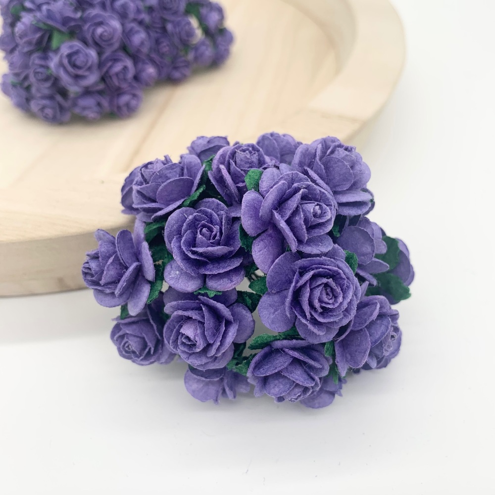 <!--026--> Mulberry Paper Open Roses - Violet 10mm 15mm 20mm 25mm