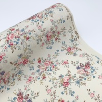 Rose and Hubble Fabrics - 100% Cotton Poplin Cream Floral Clusters