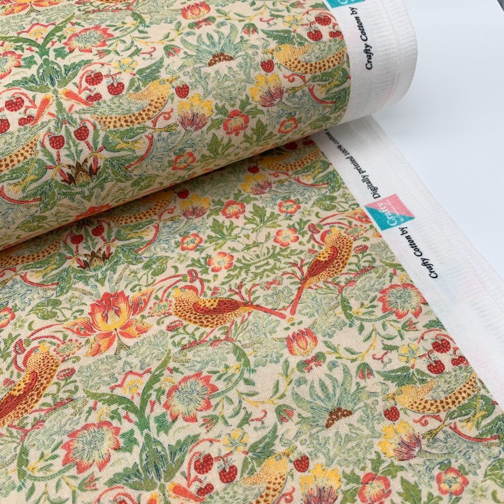 William Morris by Crafty - Strawberry Thief - Linen - 100% Cotton