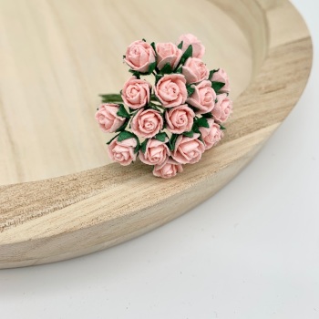 Mulberry Paper Flowers - 8mm Rose Buds  - Pale Pink
