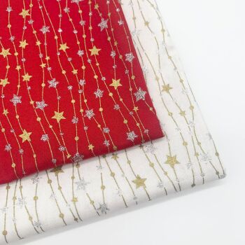 John Louden - Glitter Stars - Felt Backed Fabric