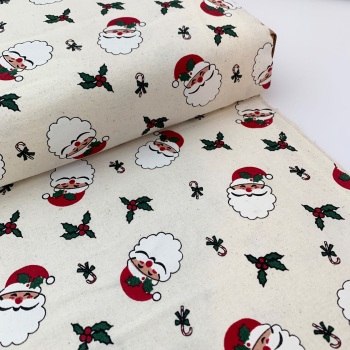 John Louden Fabrics - 100% Cotton Scandi Prints - Jolly Santas