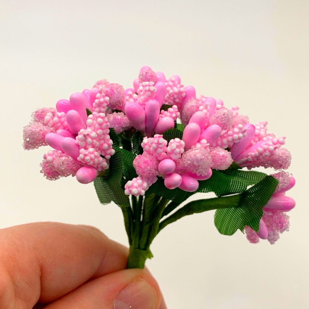 Artificial Foliage Stems - Mixed Pink Stamen Heads