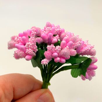 Artificial Foliage Stems - Mixed Pink Stamen Heads