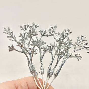 Artificial Foliage Stems - Seed Heads Silver