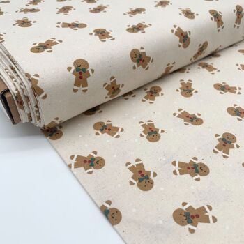 REMNANT 40CM X 110CM  John Louden Fabrics - 100% Cotton Scandi Print - Gingerbread Men