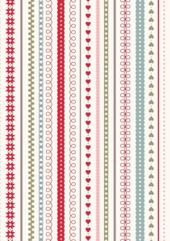 REMNANT 45CM X 110CM  - Lewis and Irene - Gingerbread Season - Festive Stripes on Cream