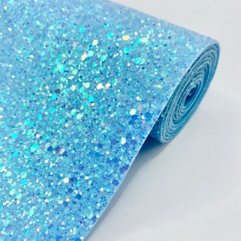 Premium Chunky Glitter Fabric - Crystal Pale Blue