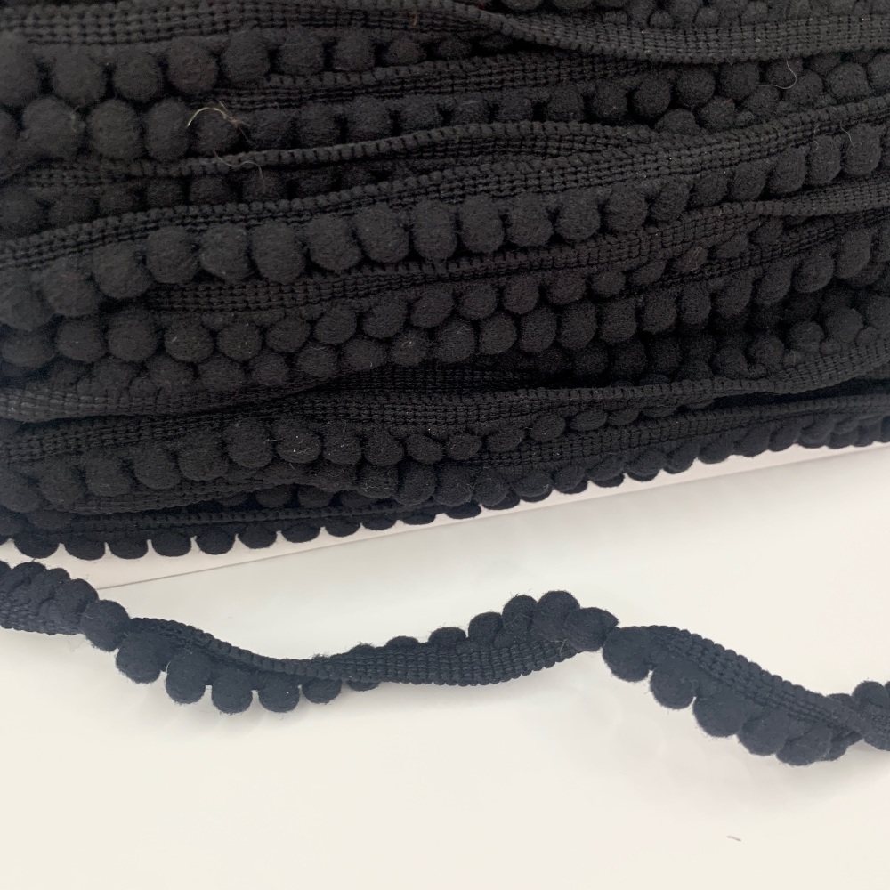 <!--023-->Mini Pom Pom Trim - Black