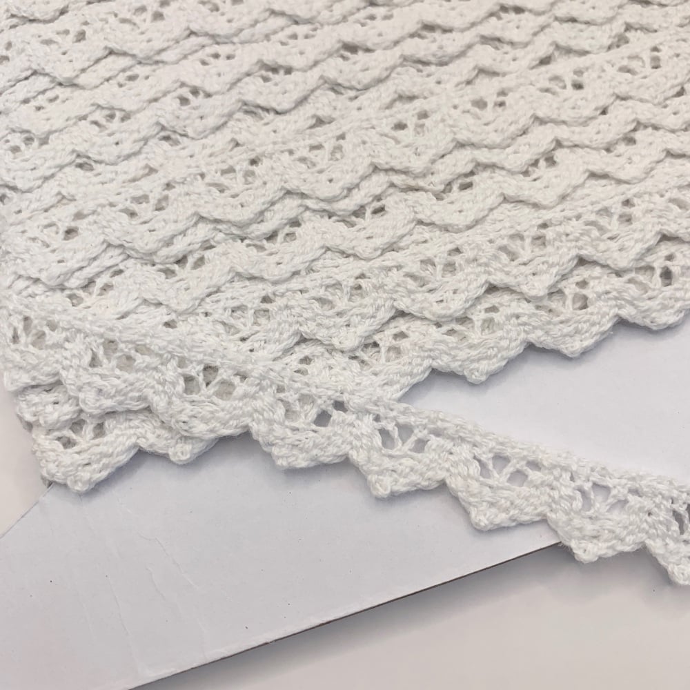 Crotchet Cotton Lace 17mm - White 1002