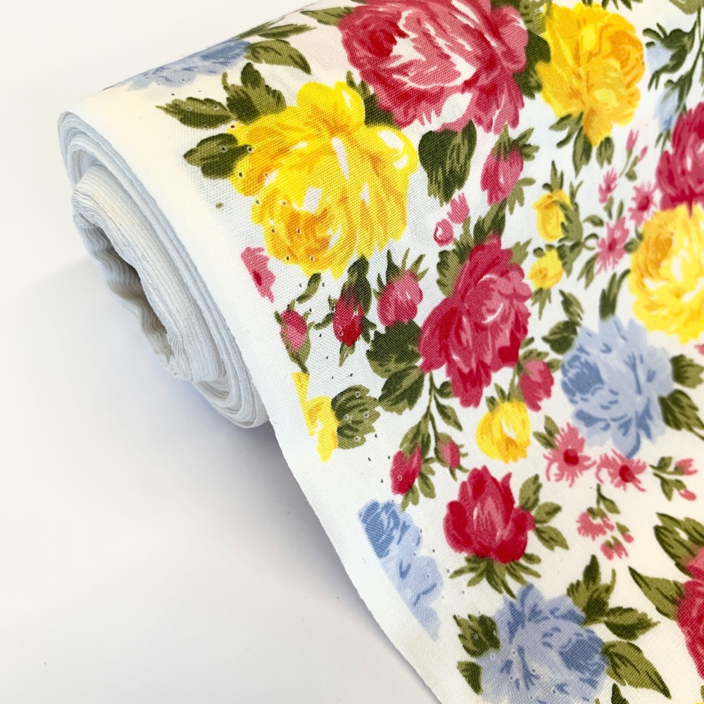 Rose and Hubble Fabrics - 100% Cotton Poplin - Emma Floral