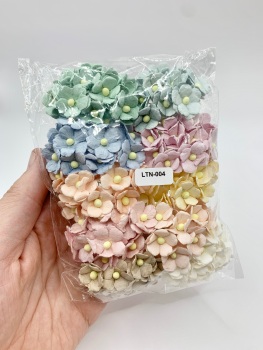 Mixed Soft Tones Mulberry Paper Flower Sweetheart Blossoms