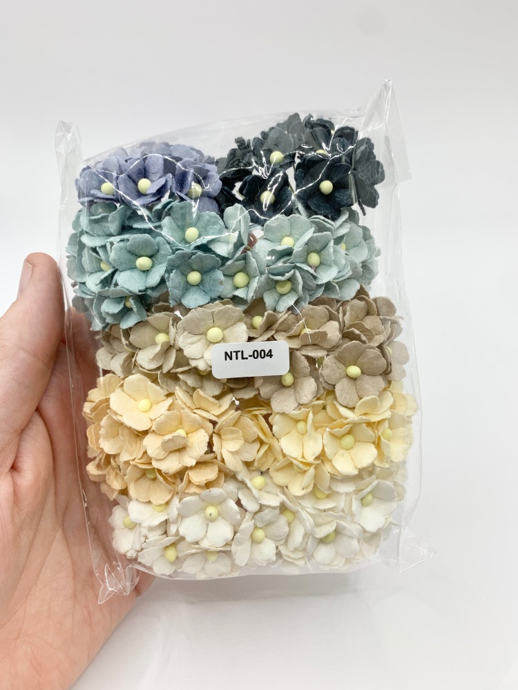 Mixed Neutrals Mulberry Paper Flower Sweetheart Blossoms