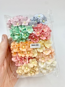 Mixed Pastel Mulberry Paper Flower Sweetheart Blossoms