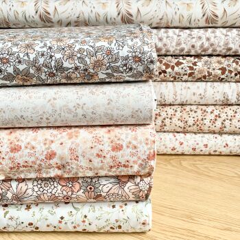 Natural Florals - 9 to choose from  - Felt Backed Fabric