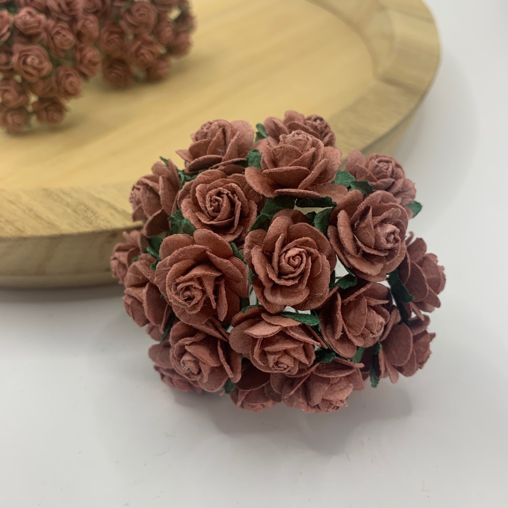  Mulberry Paper Open Roses - Mahoganny 10mm 15mm 20mm 25mm