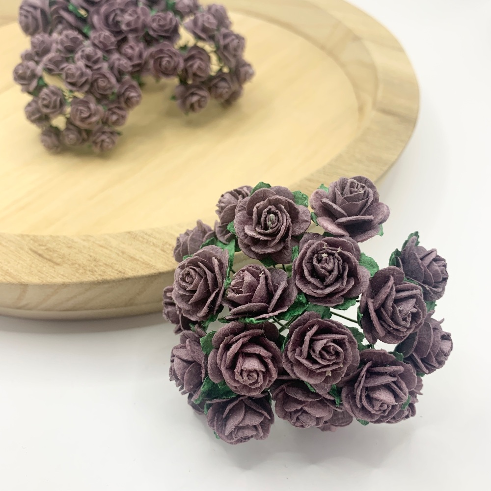 <!--040--> Mulberry Paper Open Roses - Walnut 10mm 15mm 20mm 25mm