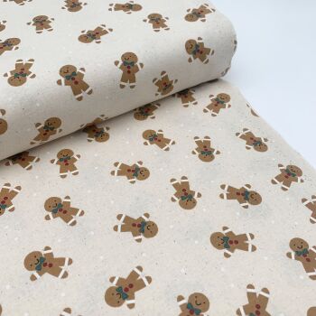 John Louden Fabrics - 100% Cotton Scandi Print - Gingerbread Men