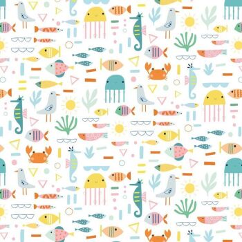 REMNANT 75CM X 110CM  - Dashwood Studio - Summer Fun - Sea Life