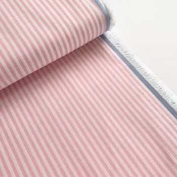REMNANT 90CM X 144CM Yarn Dyed Candy Stripe - Baby Pink