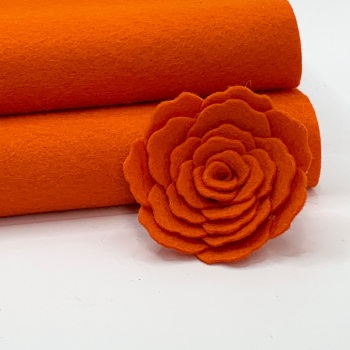Dark Orange Wool Blend Felt
