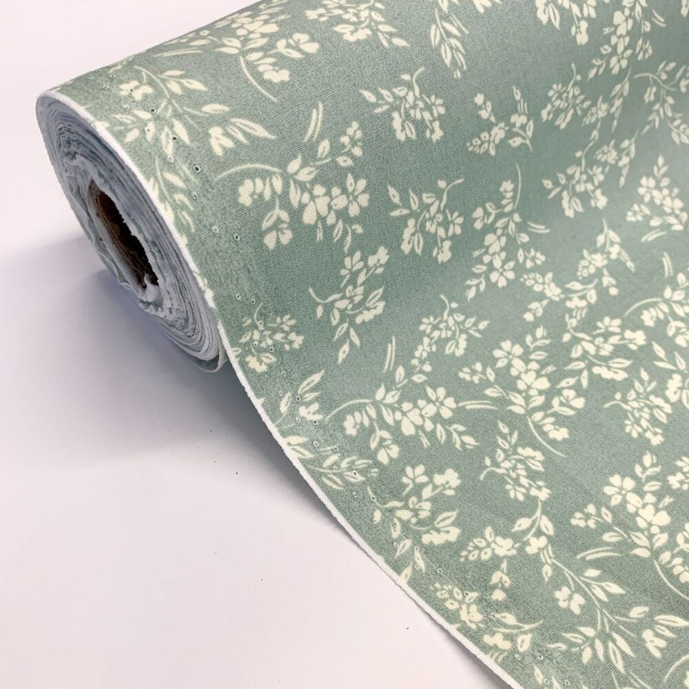 Rose and Hubble Fabrics - 100% Cotton Poplin - Felicity Mint