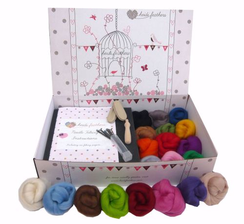 Boxed Premium Needle Felting Kit - Handle, Finger Guards and Glass eyes