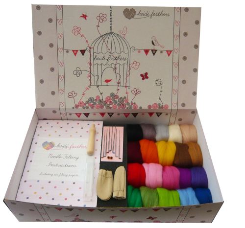 Boxed Needle Felting Starter Kit - Handle, Finger Guards and Glass eyes